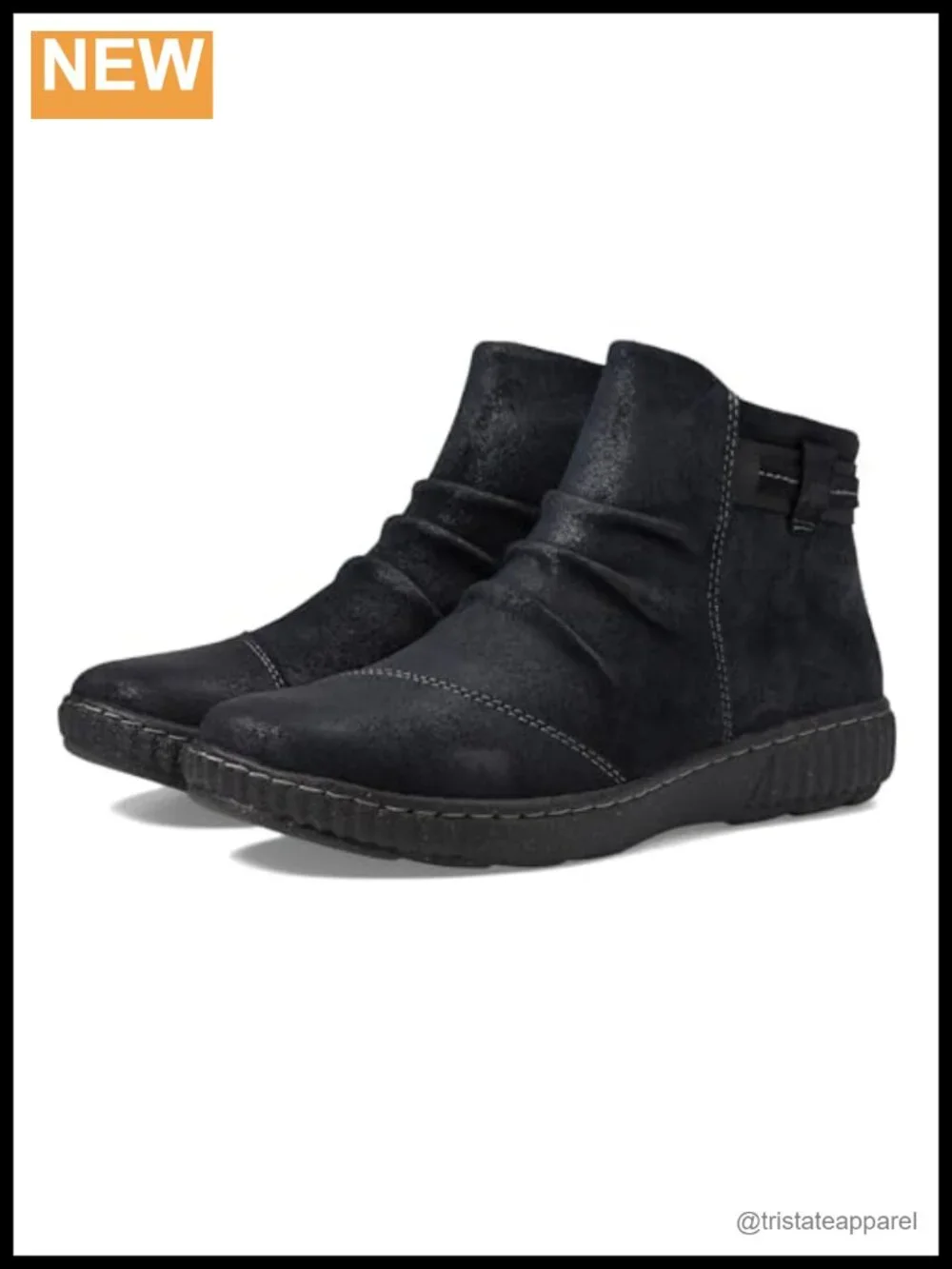 Clarks Women's Caroline Derby Ankle Bootie Faux Leather Zip Closure